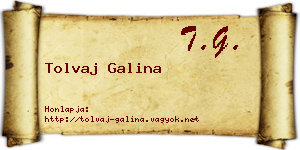 Tolvaj Galina névjegykártya